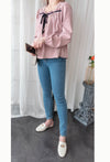 Wonderland 絨面皺褶方領輕優雅上衣, Blouse/ BU8987 (pink sold out)