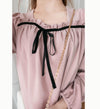 Wonderland 絨面皺褶方領輕優雅上衣, Blouse/ BU8987 (pink sold out)