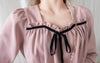 Wonderland 絨面皺褶方領輕優雅上衣, Blouse/ BU8987 (pink sold out)