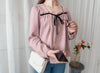 Wonderland 絨面皺褶方領輕優雅上衣, Blouse/ BU8987 (pink sold out)