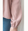 Wonderland 絨面皺褶方領輕優雅上衣, Blouse/ BU8987 (pink sold out)