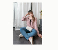 Wonderland 絨面皺褶方領輕優雅上衣, Blouse/ BU8987 (pink sold out)