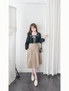 Wonderland 絨面皺褶方領輕優雅上衣, Blouse/ BU8987 (pink sold out)