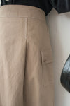Beige 車線裝飾鈕扣大口袋挺身傘裙, Skirt/ SK8779