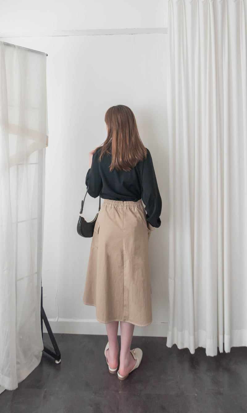 Wonderland 絨面皺褶方領輕優雅上衣, Blouse/ BU8987 (pink sold out)