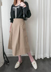 Wonderland 絨面皺褶方領輕優雅上衣, Blouse/ BU8987 (pink sold out)