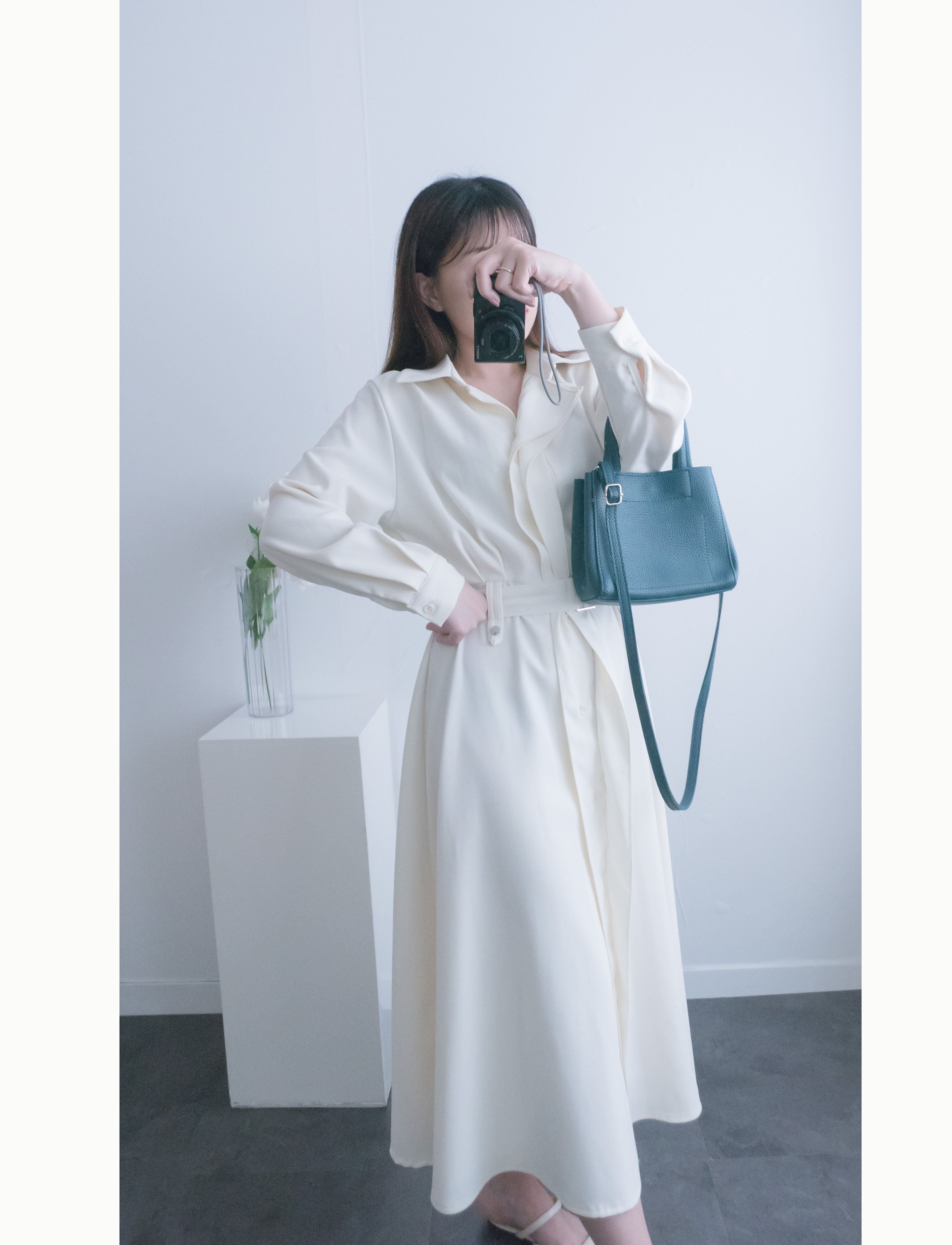 Ivory 象牙白高雅氣質銀釦連身裙, Dress/ DS9393