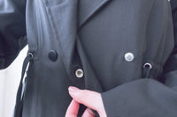 (方便啪鈕)  Trench 中長知性可褶中袖修腰風衣, Jacket/ JK8119