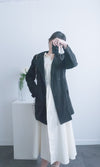 (方便啪鈕)  Trench 中長知性可褶中袖修腰風衣, Jacket/ JK8119