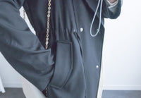 (方便啪鈕)  Trench 中長知性可褶中袖修腰風衣, Jacket/ JK8119