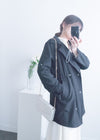 (方便啪鈕)  Trench 中長知性可褶中袖修腰風衣, Jacket/ JK8119