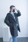 (方便啪鈕)  Trench 中長知性可褶中袖修腰風衣, Jacket/ JK8119