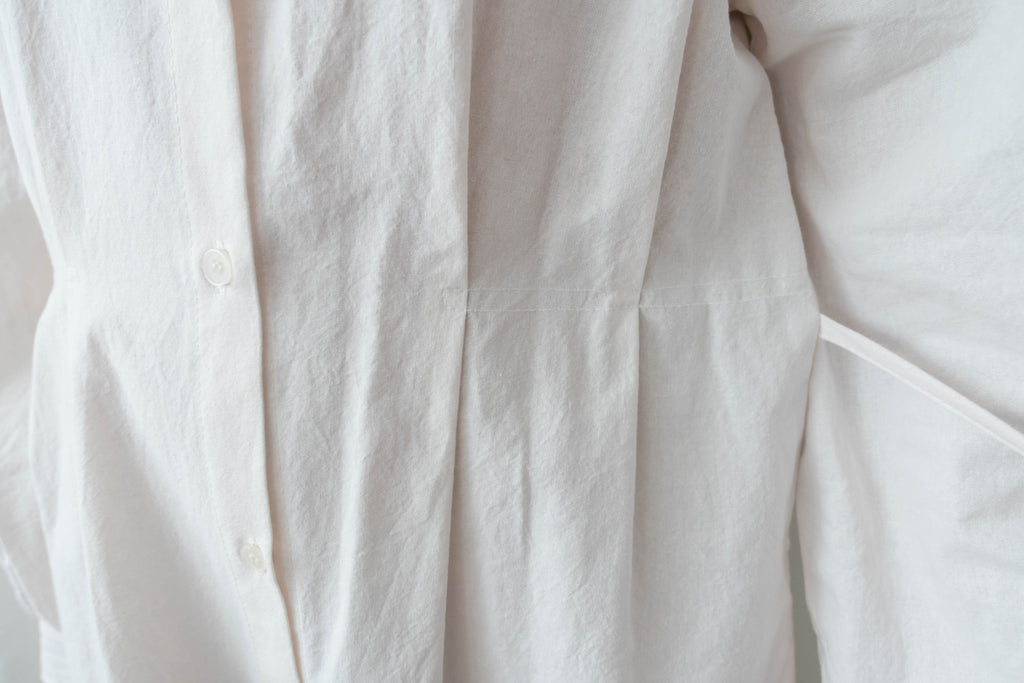 Pleated Waist 氣質白色車褶腰間修腰口袋連身裙, Dress/ DS9399