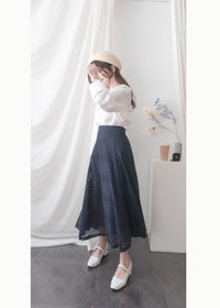 Geometry 浪漫幾何通花層次傘形長裙, Skirt/ SK8776 （navy sold out)