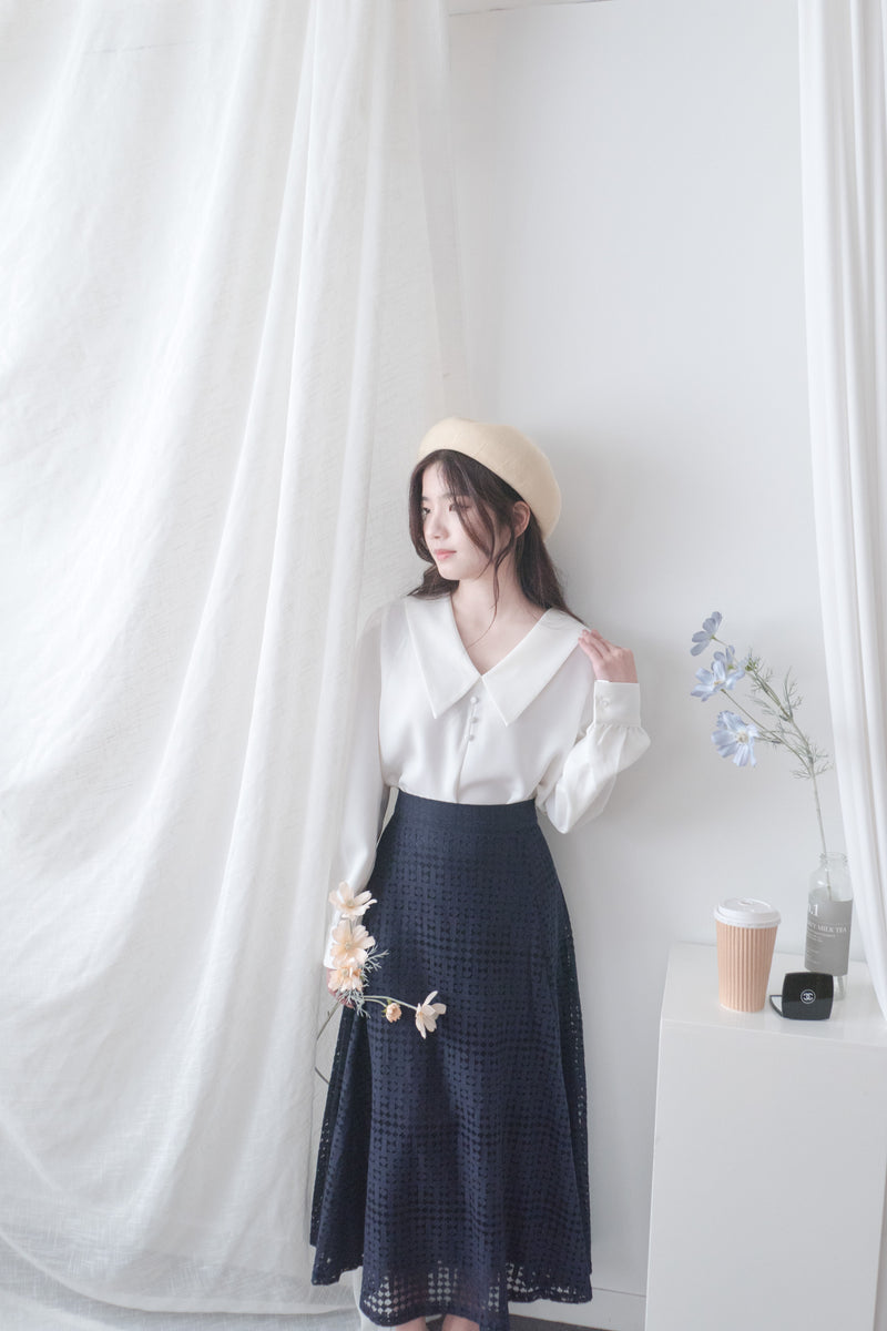 Geometry 浪漫幾何通花層次傘形長裙, Skirt/ SK8776 （navy sold out)