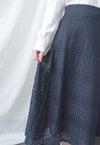 Geometry 浪漫幾何通花層次傘形長裙, Skirt/ SK8776 （navy sold out)