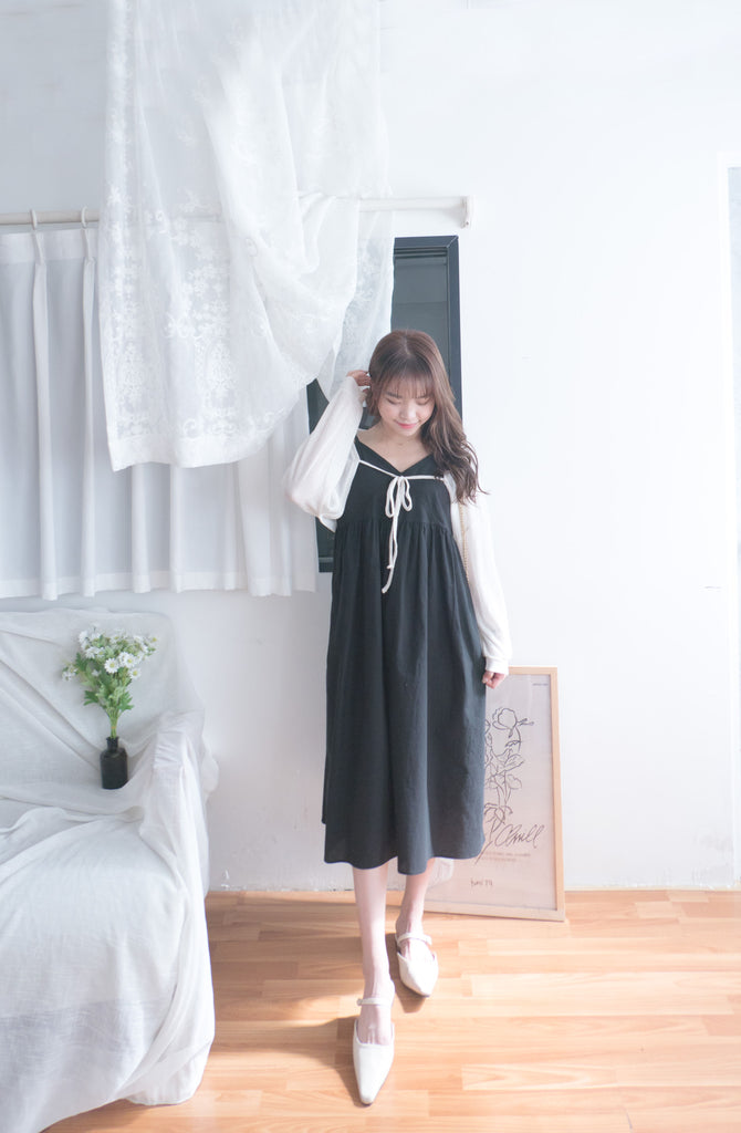 Lace Vest 黑色民族花邊連衣吊帶裙, Dress/ DS9408 (可連外套一set買$299)