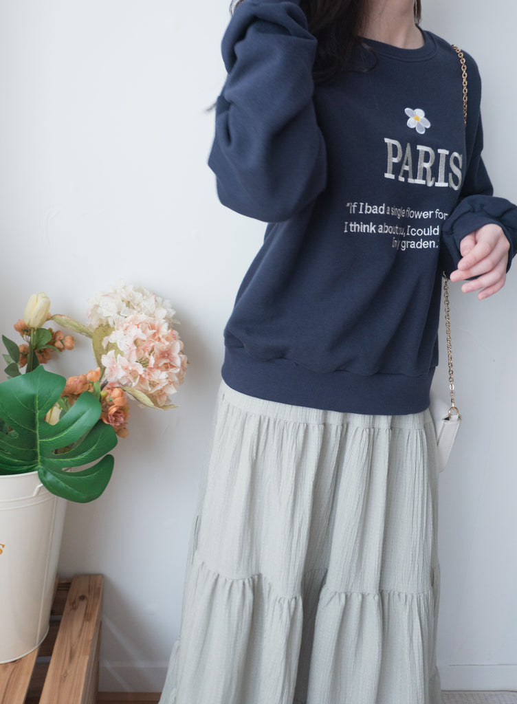 Daisy Paris 雛菊文字刺繡衛衣, Top/ TP8966