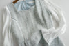 BabyBlue Tweed 嬰兒藍十字線心線領口雪紡袖連身裙, Dress/ DS9404