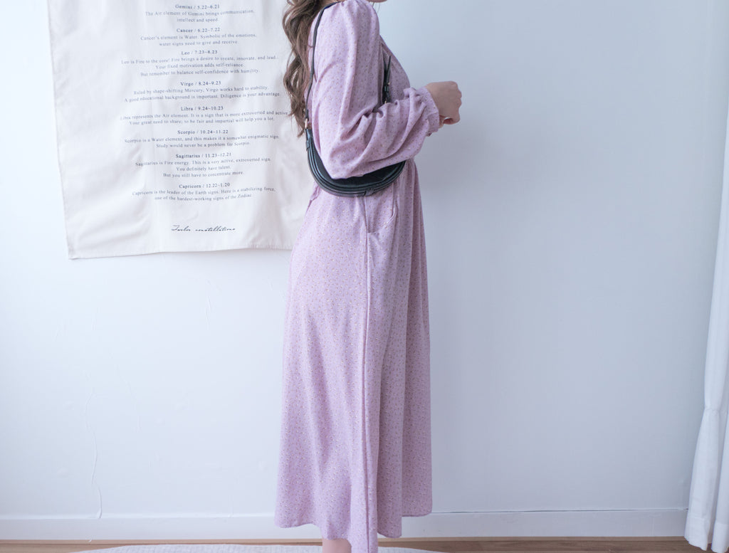 (韓國最後現貨 售完即止) Lavender Cotton Tree 薰衣草飄飄木棉花口袋連身裙, Dress/ DS9414