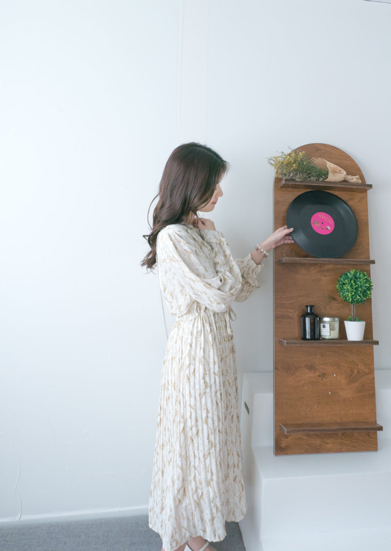 【現貨限量回歸 】Firework 花火線條幾何印花防皺百褶連身裙, Dress/ DS9429