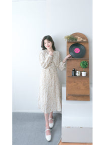 【現貨限量回歸 】Firework 花火線條幾何印花防皺百褶連身裙, Dress/ DS9429