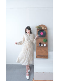 【現貨限量回歸 】Firework 花火線條幾何印花防皺百褶連身裙, Dress/ DS9429