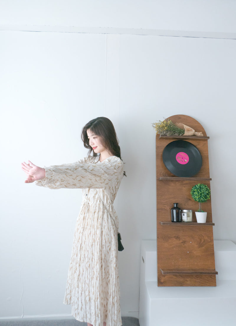 【現貨限量回歸 】Firework 花火線條幾何印花防皺百褶連身裙, Dress/ DS9429