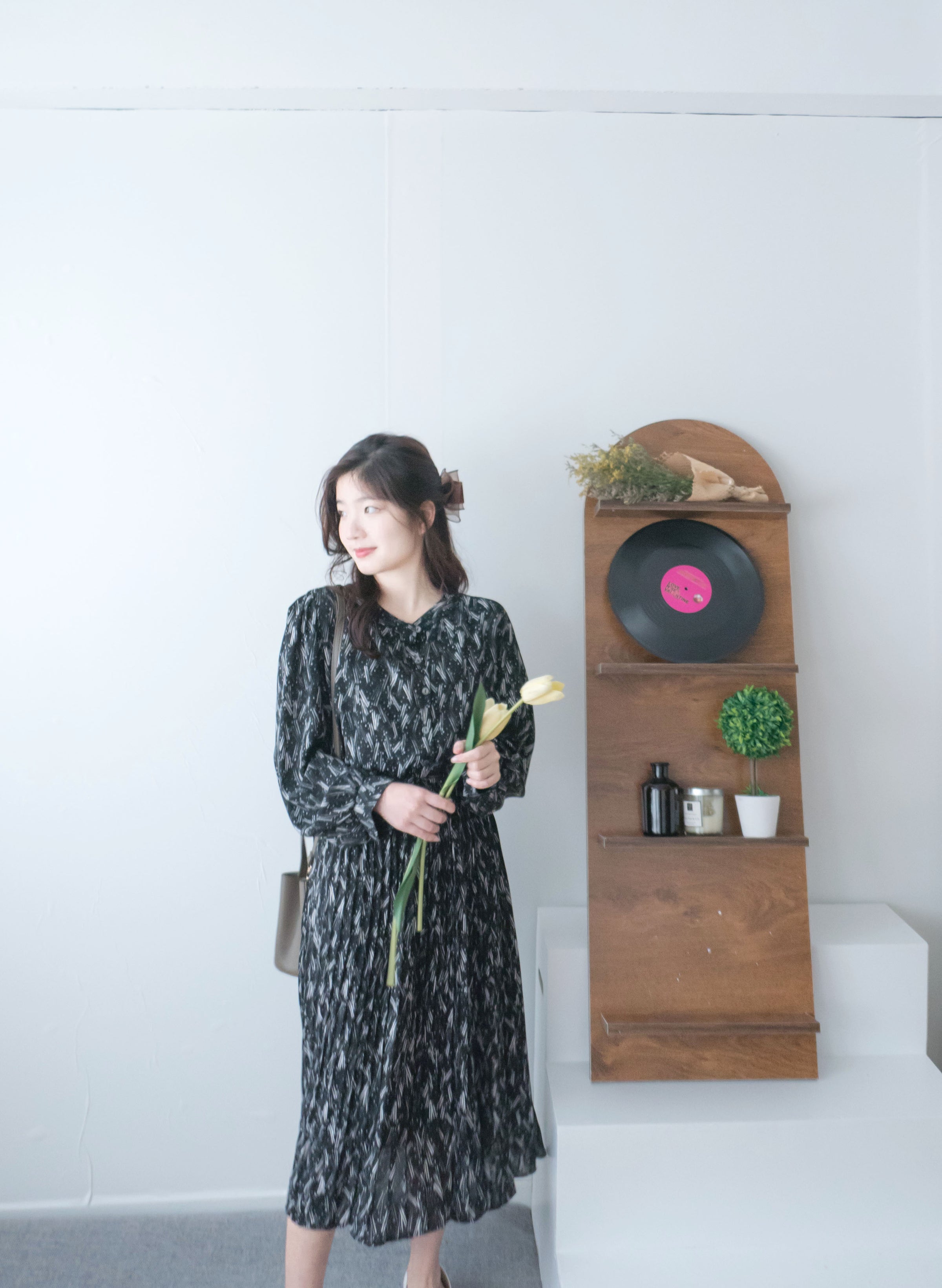 【現貨限量回歸 】Firework 花火線條幾何印花防皺百褶連身裙, Dress/ DS9429