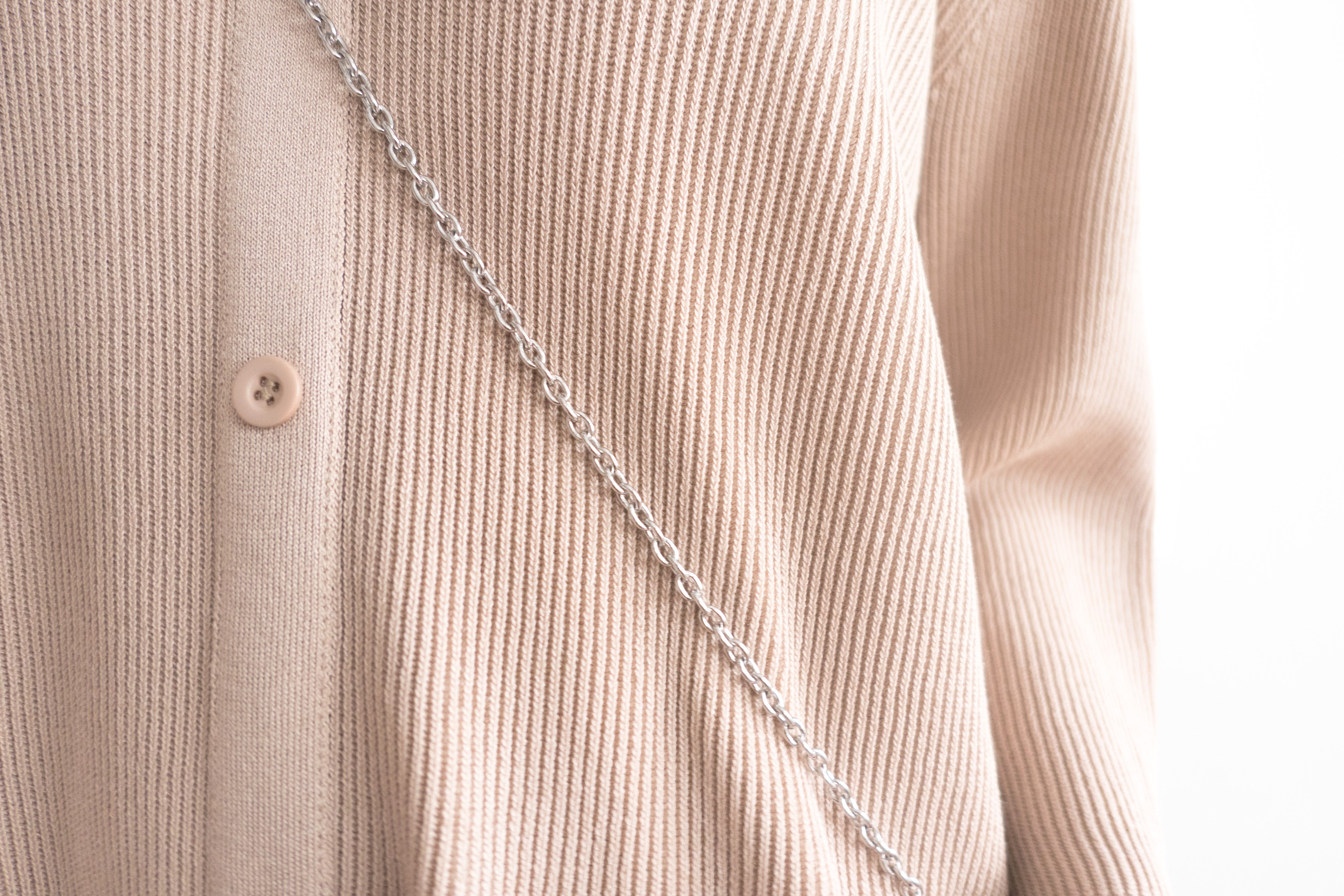 Collar 防毛線料開領假鈕後開叉針織, Knit Dress/ DS9425