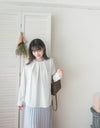 Chiffon 三色領口車褶雪紡上衣, Blouse/ BU8995