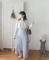 Chiffon 三色領口車褶雪紡上衣, Blouse/ BU8995