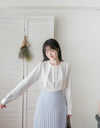 Chiffon 三色領口車褶雪紡上衣, Blouse/ BU8995