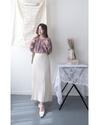 Chiffon 三色領口車褶雪紡上衣, Blouse/ BU8995