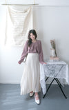 Chiffon 三色領口車褶雪紡上衣, Blouse/ BU8995
