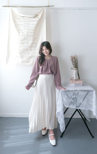Chiffon 三色領口車褶雪紡上衣, Blouse/ BU8995