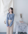 Chiffon 三色領口車褶雪紡上衣, Blouse/ BU8995