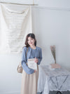 Chiffon 三色領口車褶雪紡上衣, Blouse/ BU8995