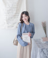 Chiffon 三色領口車褶雪紡上衣, Blouse/ BU8995