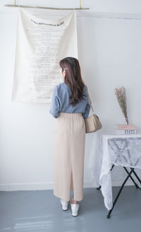 Braid Slit 全橡筋直身不貼身立體扭麻花後開叉, Skirt (可DIY剪短) / SK8792