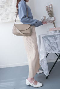 Braid Slit 全橡筋直身不貼身立體扭麻花後開叉, Skirt (可DIY剪短) / SK8792