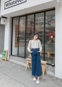 [限量現貨回歸]   (襯衫必備!) Straight Denim 高腰全彈性雙鈕扣直腳褲, Jeans/ PT8410