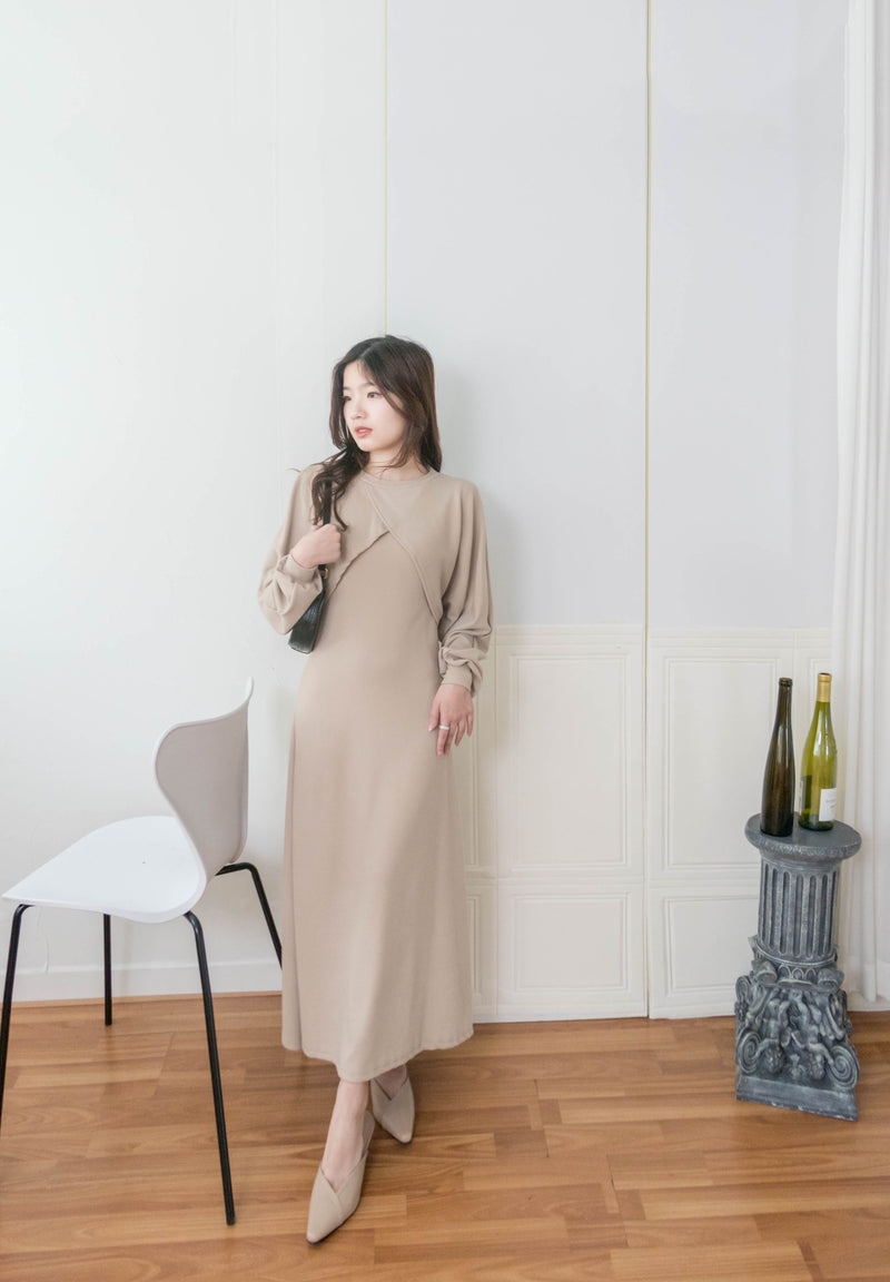 SET 交叉重疊衣身上衣+彈性背心裙, SET/ DS9445
