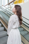 ( 精緻通花 ) 輕盈白色繡通花側蝴蝶連身裙, Dress/ DS9443