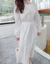 ( 精緻通花 ) 輕盈白色繡通花側蝴蝶連身裙, Dress/ DS9443