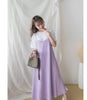 (一套連TEE唔使襯!) Lavender 絲帶薰衣草吊帶V領連身裙, Dress/ DS4981