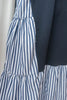 Stripe 深藍假兩件開叉拼條紋輕魚尾連身裙, Dress/ DS4983