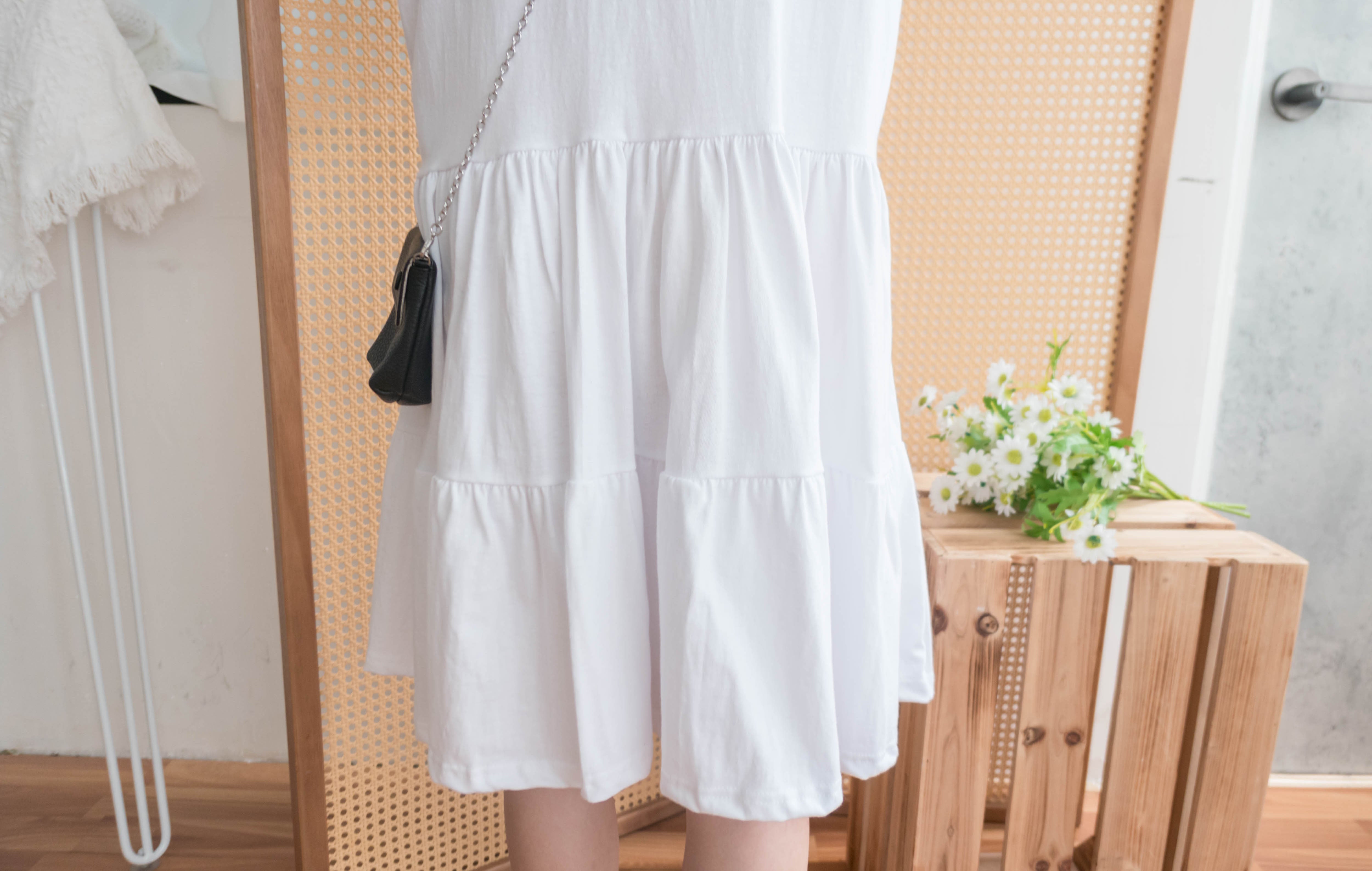 (日常穿著Tee裙) Cotton 棉質多層裙擺Tee連身裙, Dress/ DS9497