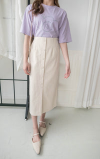 (質地超好) Floral Print 寬鬆oversize線條花花, Tee/ TP9008 （navy sold out)