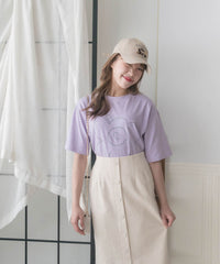 (質地超好) Floral Print 寬鬆oversize線條花花, Tee/ TP9008 （navy sold out)